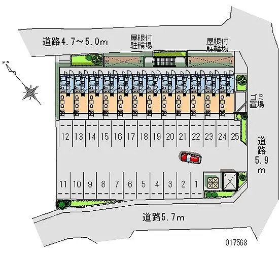 ★手数料０円★大東市三箇　月極駐車場（LP）